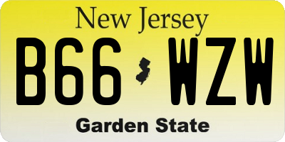 NJ license plate B66WZW
