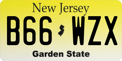 NJ license plate B66WZX