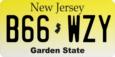 NJ license plate B66WZY