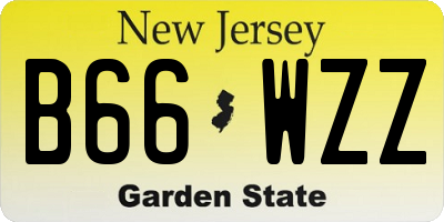 NJ license plate B66WZZ