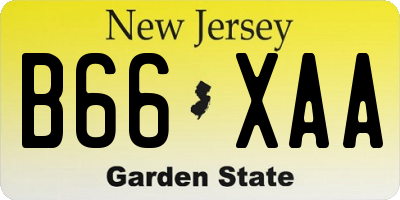 NJ license plate B66XAA