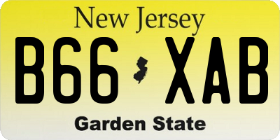 NJ license plate B66XAB