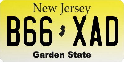 NJ license plate B66XAD