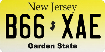 NJ license plate B66XAE