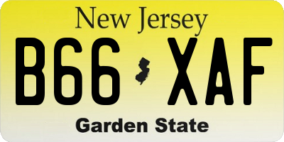 NJ license plate B66XAF
