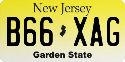NJ license plate B66XAG