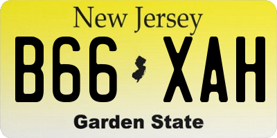 NJ license plate B66XAH