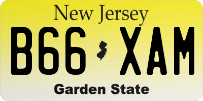 NJ license plate B66XAM