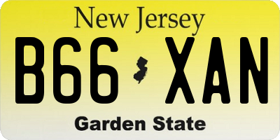 NJ license plate B66XAN