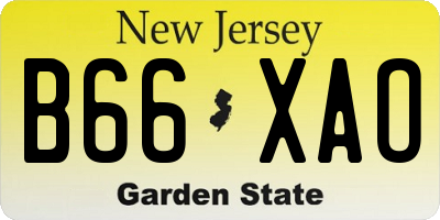 NJ license plate B66XAO