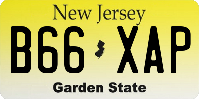 NJ license plate B66XAP