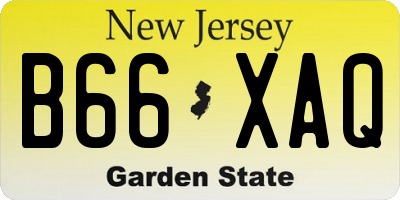 NJ license plate B66XAQ