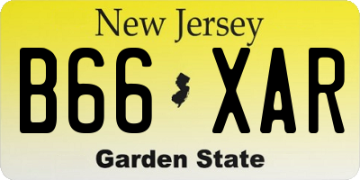 NJ license plate B66XAR
