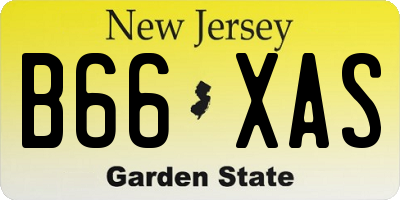 NJ license plate B66XAS