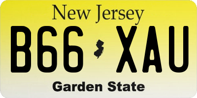 NJ license plate B66XAU