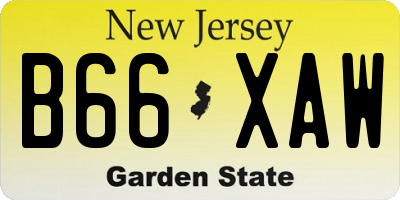 NJ license plate B66XAW