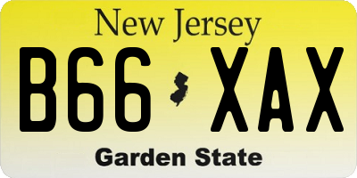 NJ license plate B66XAX