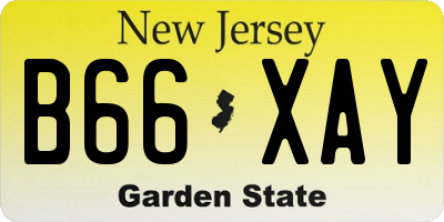 NJ license plate B66XAY