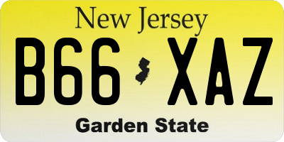 NJ license plate B66XAZ