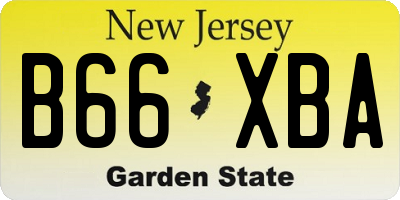 NJ license plate B66XBA