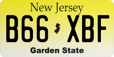 NJ license plate B66XBF