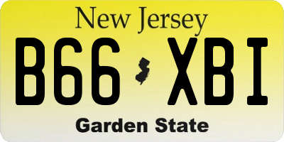 NJ license plate B66XBI