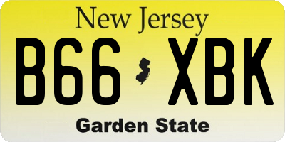 NJ license plate B66XBK