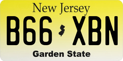 NJ license plate B66XBN