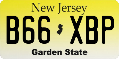 NJ license plate B66XBP