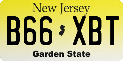 NJ license plate B66XBT