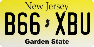 NJ license plate B66XBU