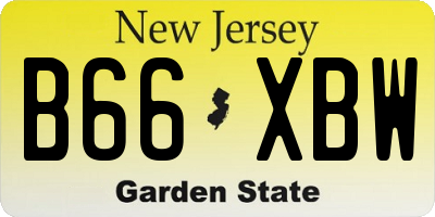 NJ license plate B66XBW