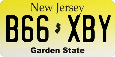 NJ license plate B66XBY
