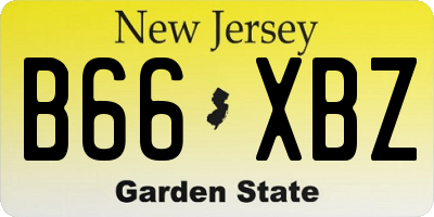 NJ license plate B66XBZ