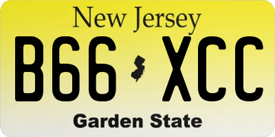 NJ license plate B66XCC