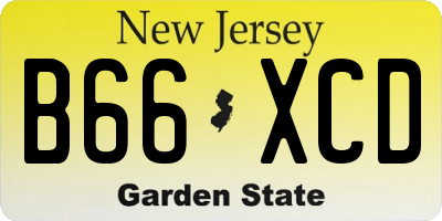 NJ license plate B66XCD