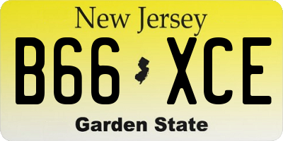 NJ license plate B66XCE