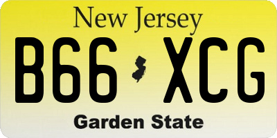 NJ license plate B66XCG