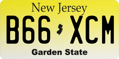 NJ license plate B66XCM
