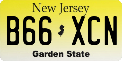 NJ license plate B66XCN