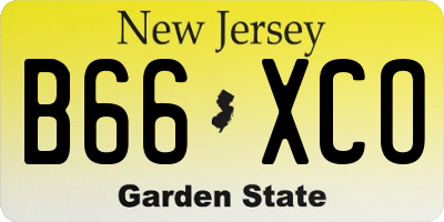 NJ license plate B66XCO