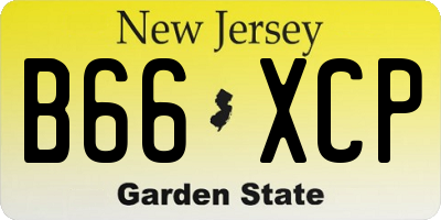 NJ license plate B66XCP