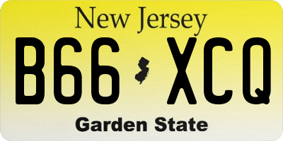 NJ license plate B66XCQ