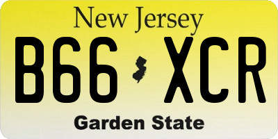 NJ license plate B66XCR