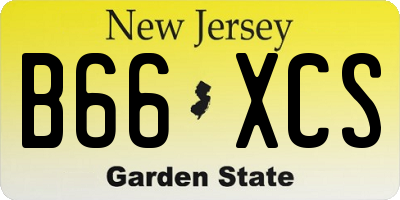 NJ license plate B66XCS
