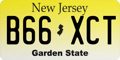 NJ license plate B66XCT