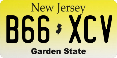 NJ license plate B66XCV