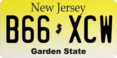 NJ license plate B66XCW