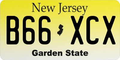 NJ license plate B66XCX