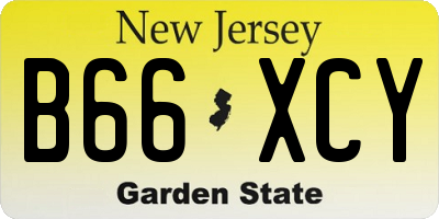 NJ license plate B66XCY